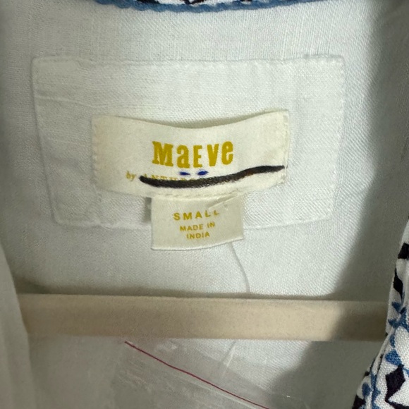 Anthropologie The Irene Linen Shirt Dress Button Front Belted Floral Blue - Picture 8 of 10